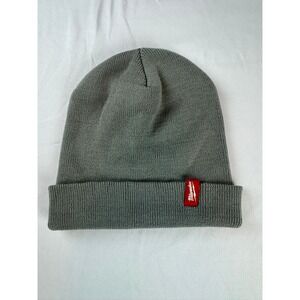 Milwaukee Gray Rolled Beanie Hat One Size Acrylic Workwear Knit Cap RN 150428